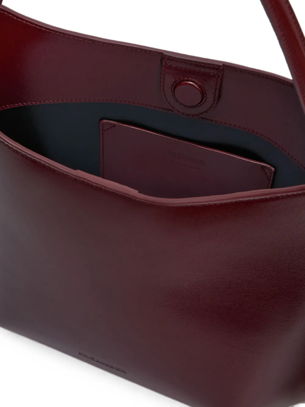 Jil Sander Kante hoekige schoudertas Rood