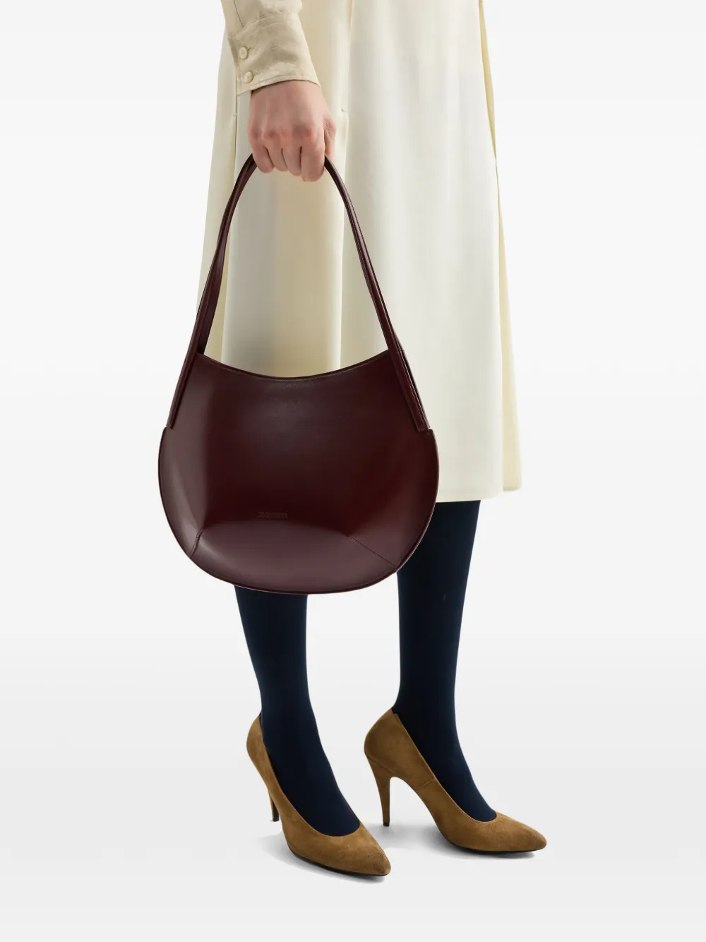 Jil Sander Kante hoekige schoudertas Rood
