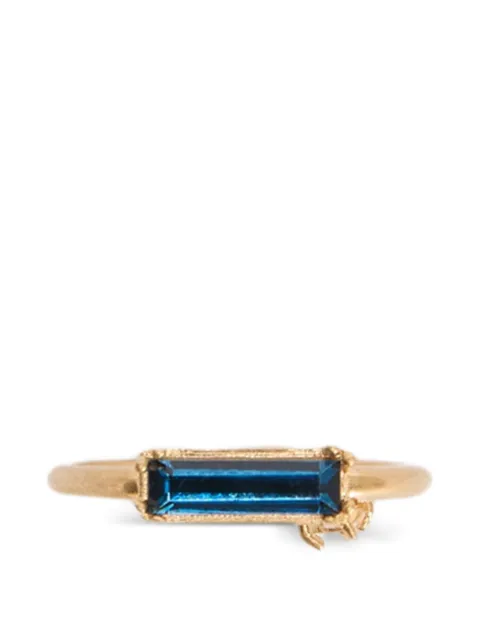 Jil Sander crystal-embellished logo-engraved ring