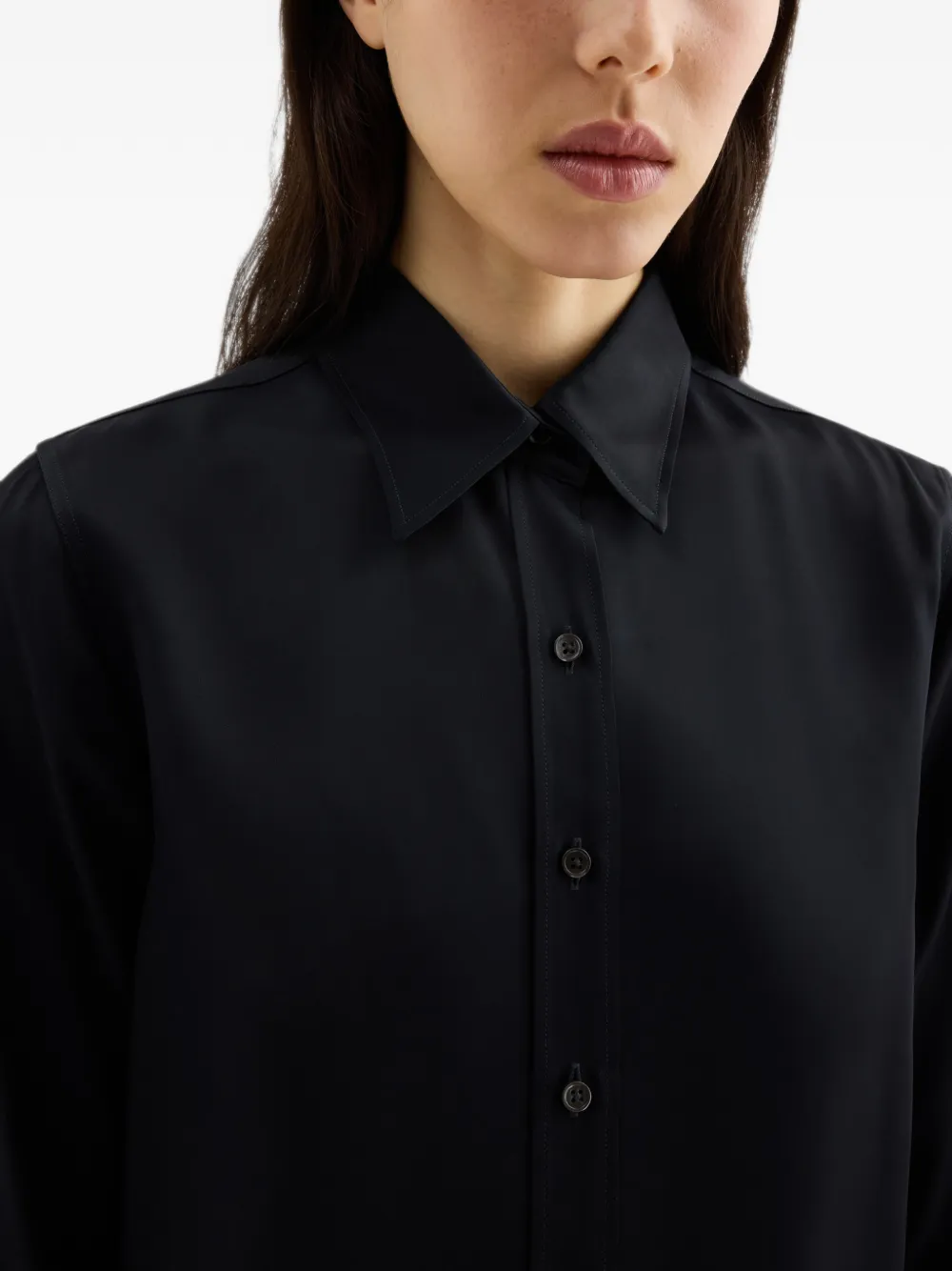 Jil Sander Soepelvallende getailleerde blouse Zwart