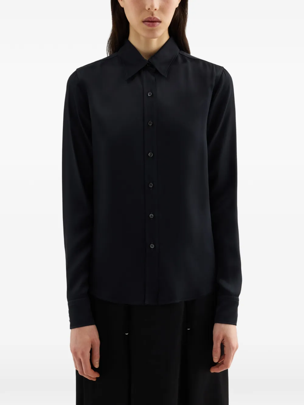 Jil Sander Soepelvallende getailleerde blouse Zwart