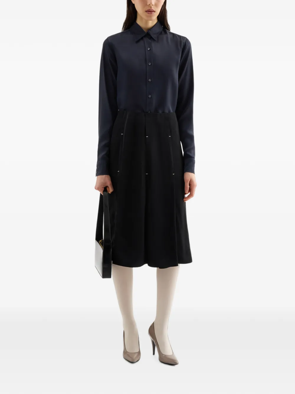 Jil Sander Soepelvallende getailleerde blouse Zwart