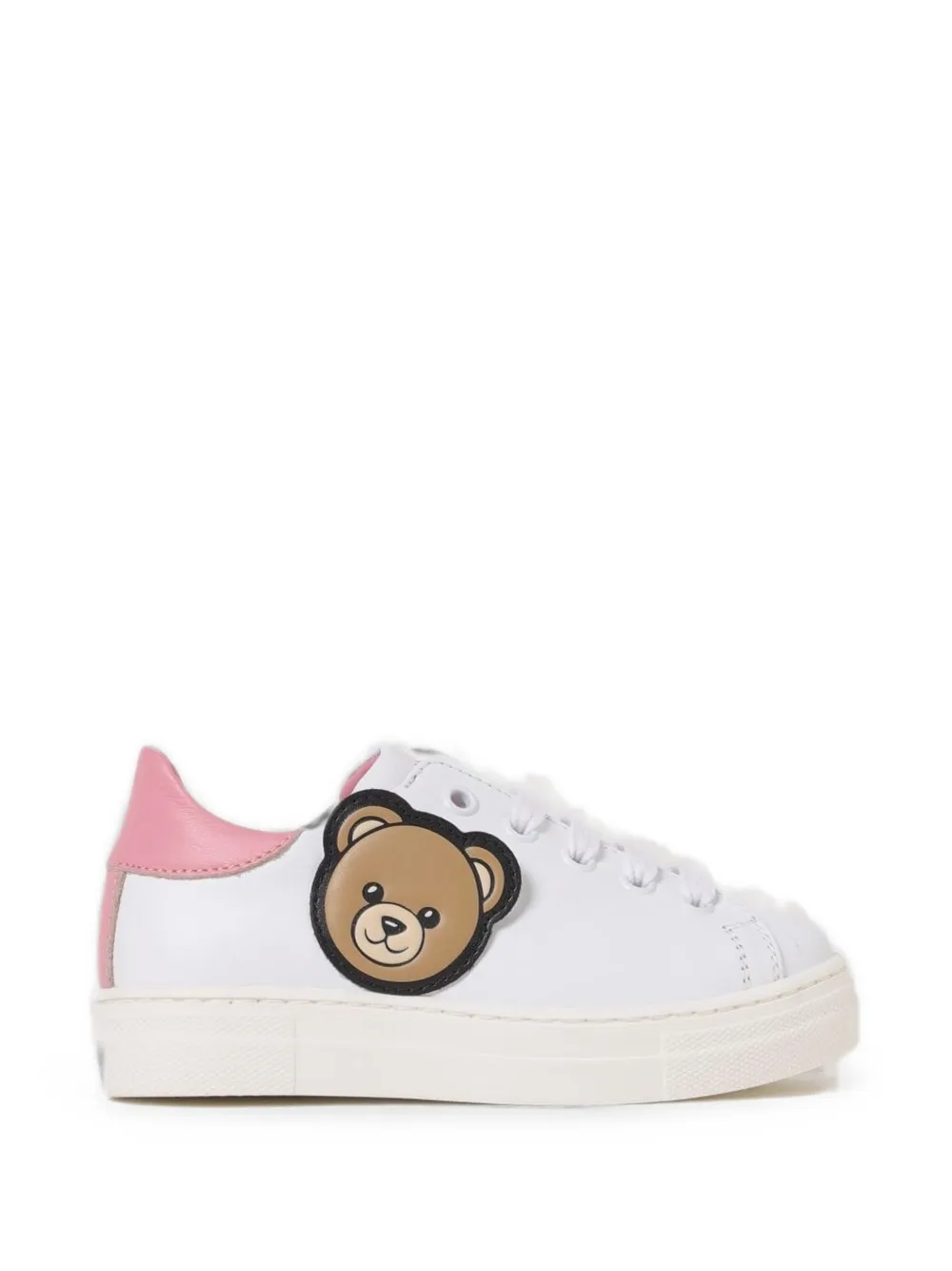Moschino Kids Teddy Bear leather sneakers Wit