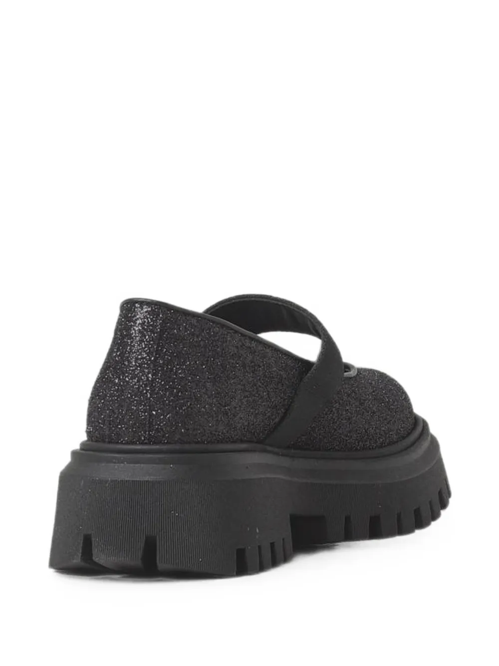 Moschino Kids glittered chunky-sole Mary Jane shoes Zwart