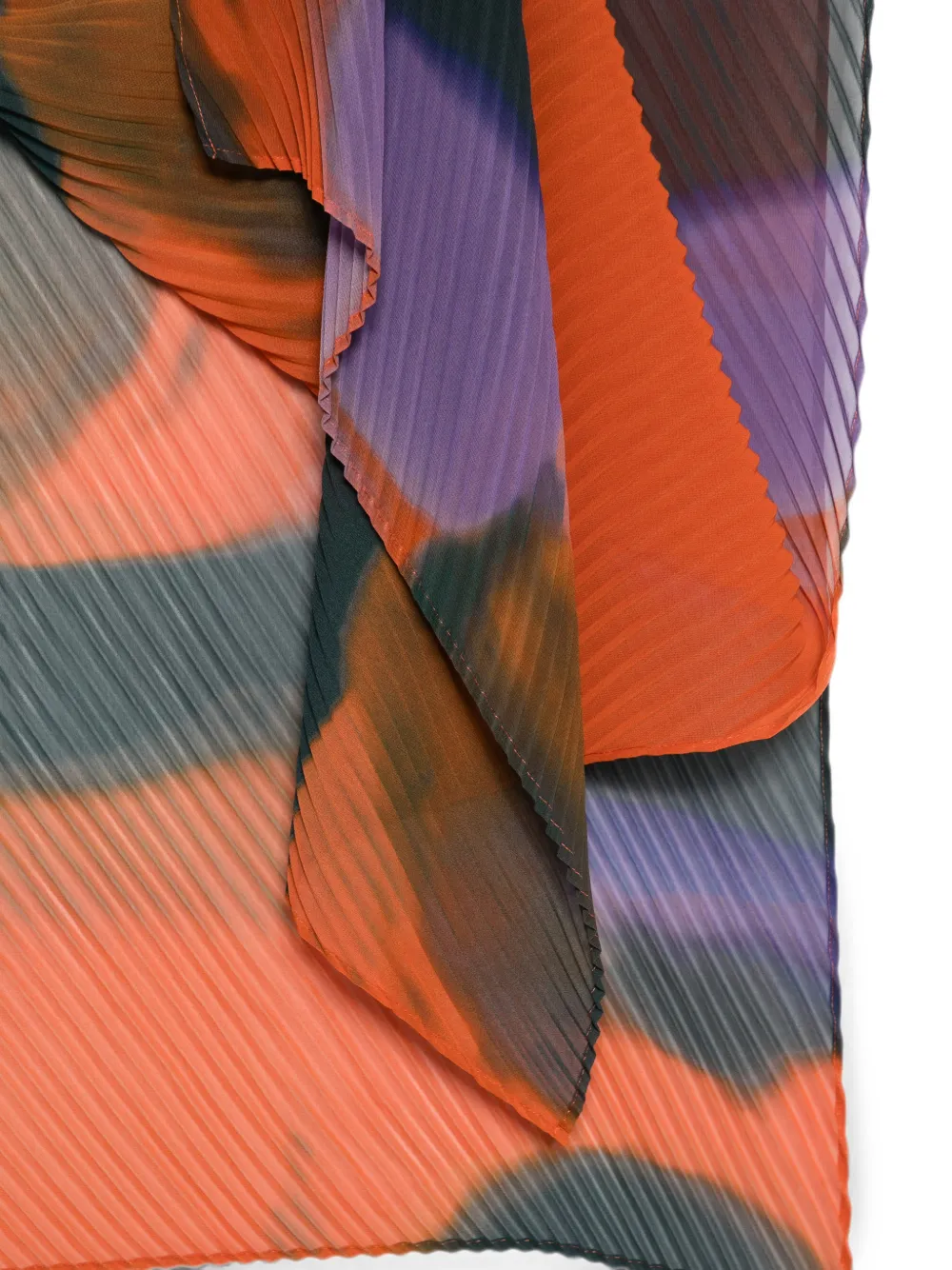 Homme Plissé Issey Miyake Dawn sjaal met plooien en abstracte print Oranje