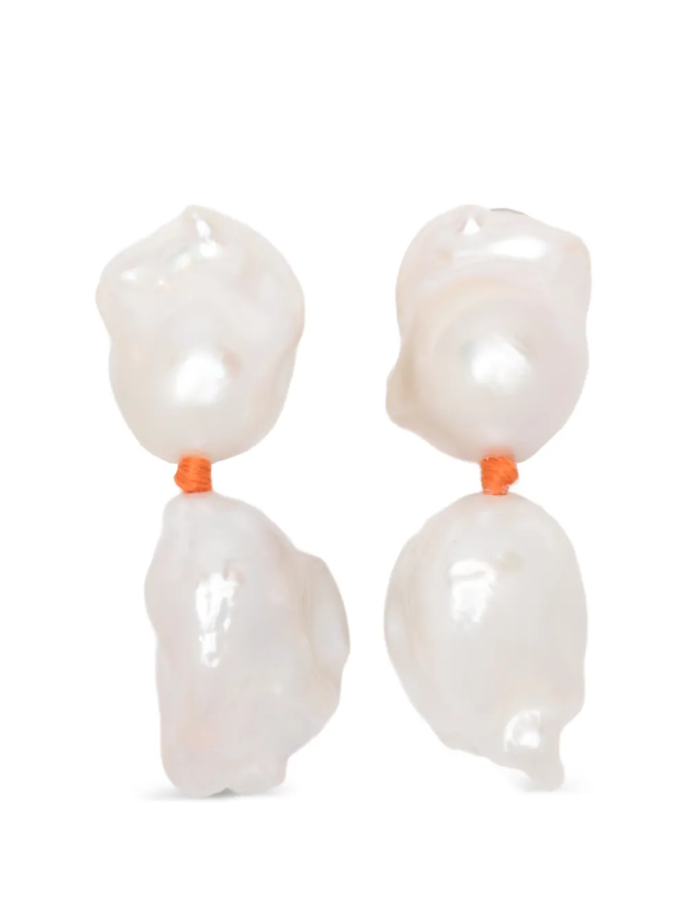 Monies baroque pearl-embellished drop earrings - Weiß