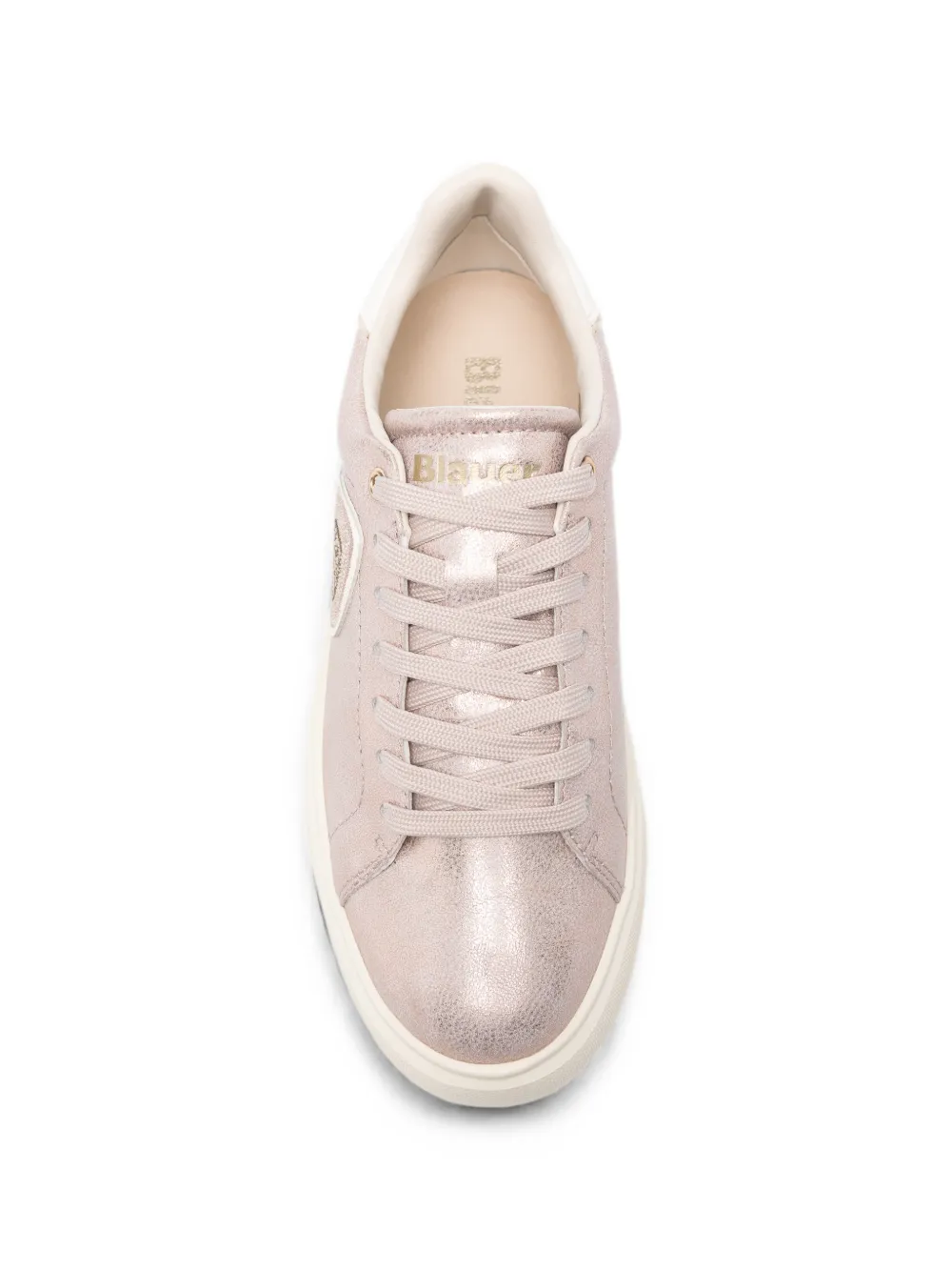Blauer Venus 01 metallic-effect logo-patch leather sneakers Roze