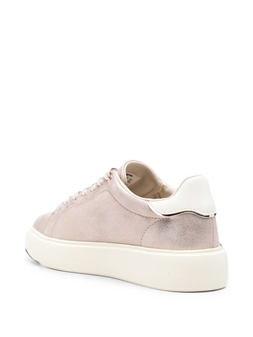 Blauer Venus 01 metallic-effect logo-patch leather sneakers Roze
