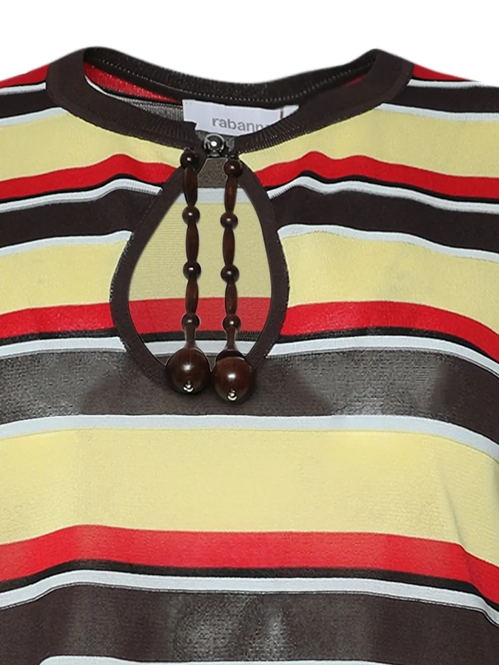 Rabanne Striped Bead-embellished Sweater in Yellow, view 2