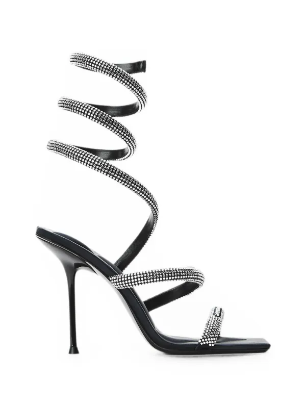 Alexander Wang Julie Crystal-coil Sandals in Silver