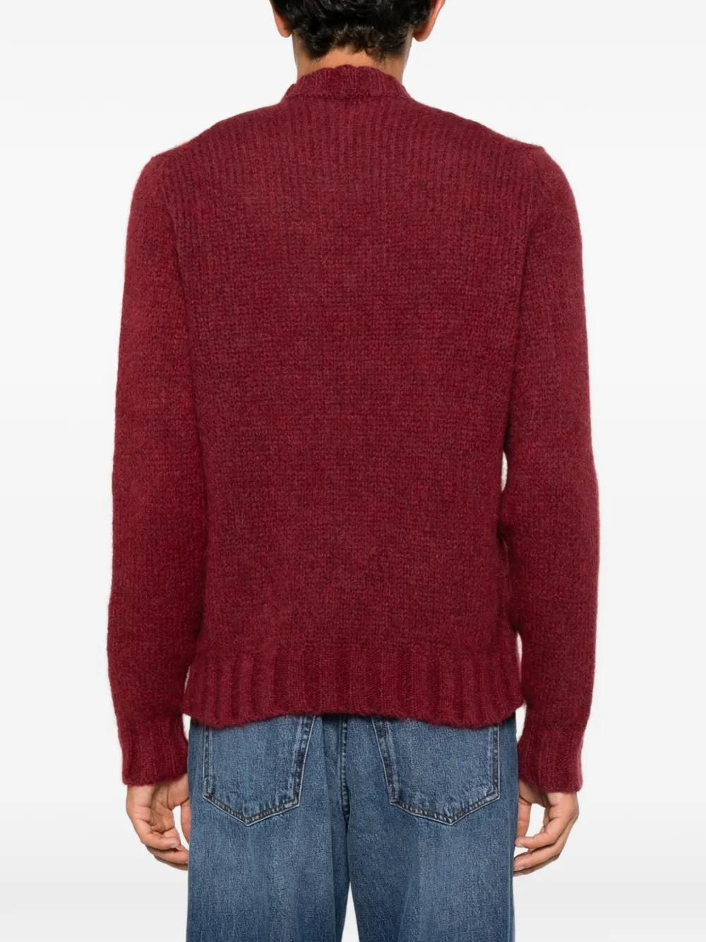 Doppiaa Ribgebreide trui met hoge hals Rood