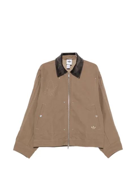 adidas chaqueta bordada con cuello de pana
