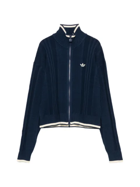 adidas herringbone-knit zip-up sweater