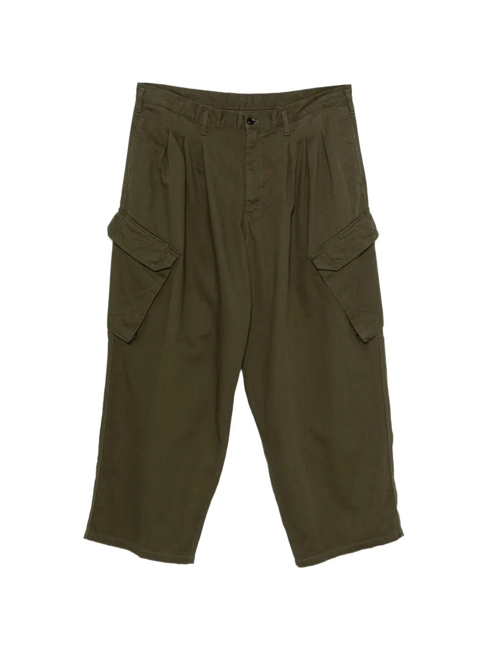 Yohji Yamamoto pleated paperbag cargo pants - Verde