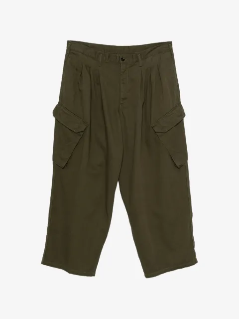 Yohji Yamamoto plisserede cargo-bukser med papirtaske