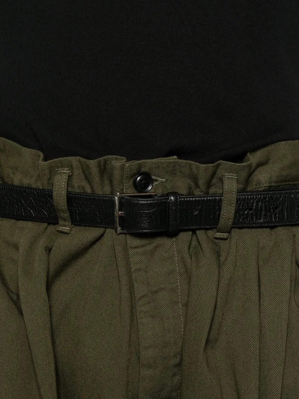 Yohji Yamamoto Cargo broek met plooien Groen