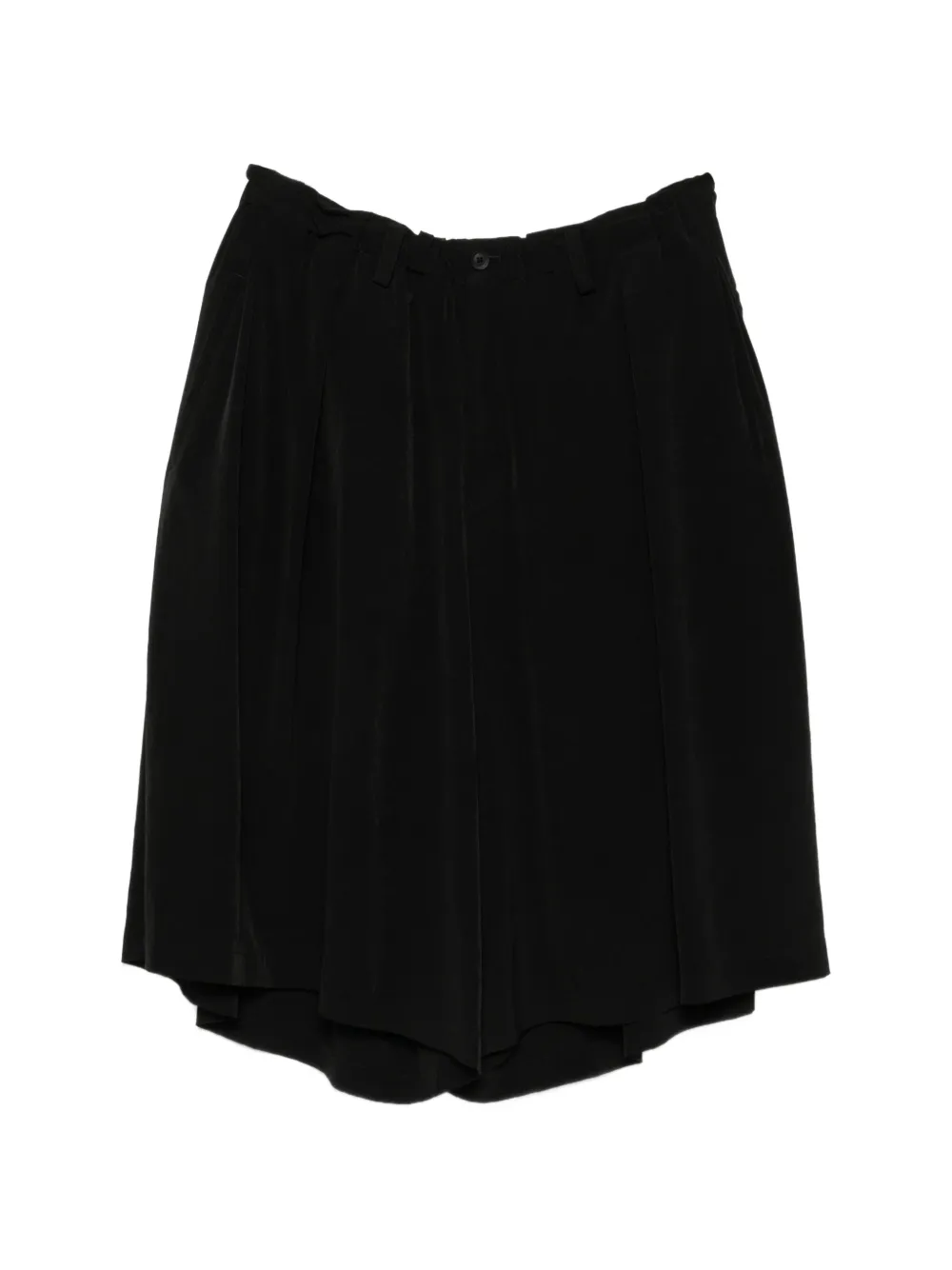 Yohji Yamamoto pleated wide-leg shorts - Schwarz