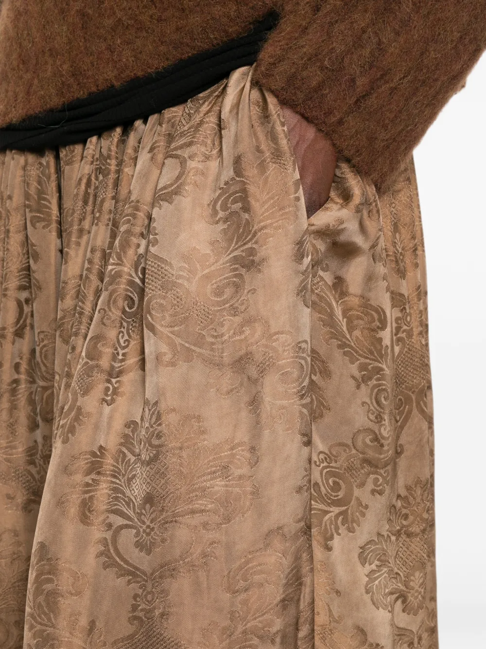 Uma Wang Gillian gesmockte midi-rok met patroon Beige