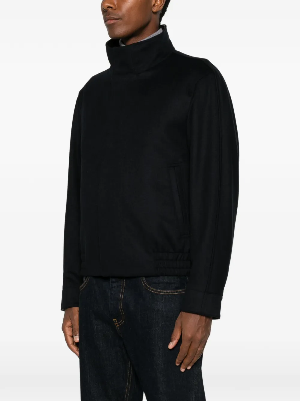 Lardini Jack met elastische afwerking en hoge hals Zwart