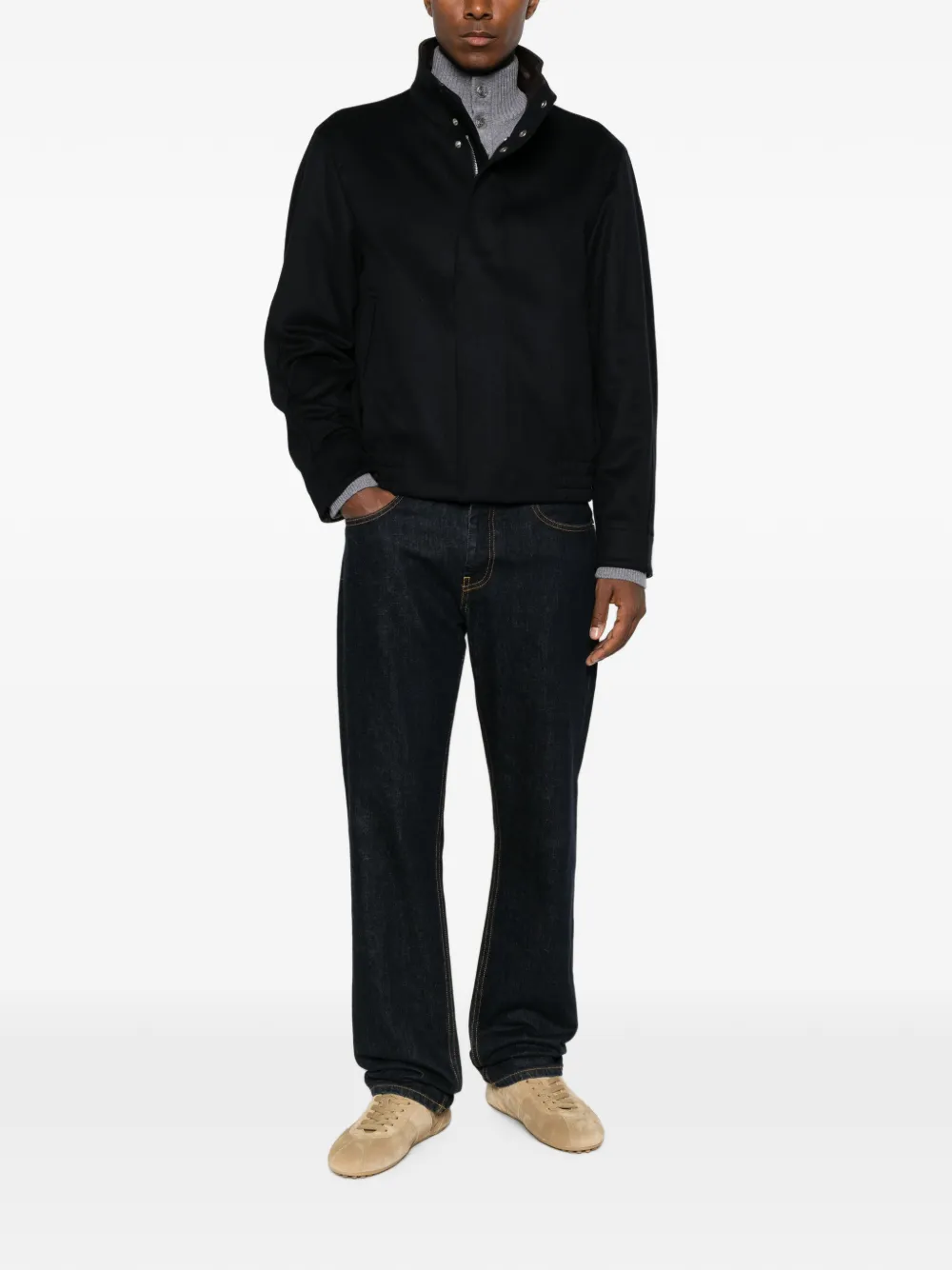 Lardini Jack met elastische afwerking en hoge hals Zwart