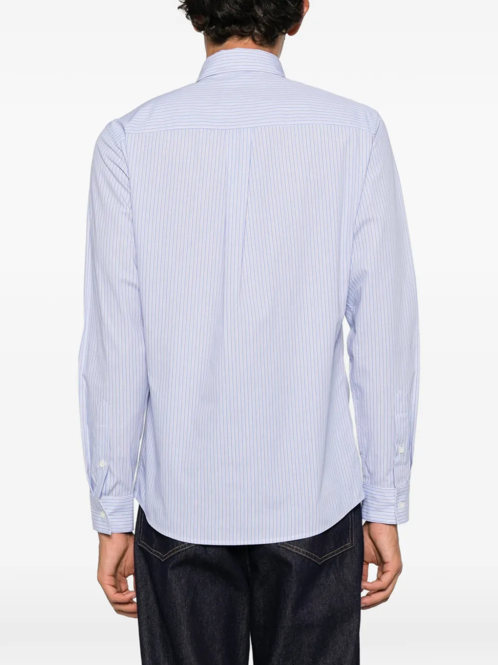 Iceberg vertical-stripe logo-embroidered shirt Blauw
