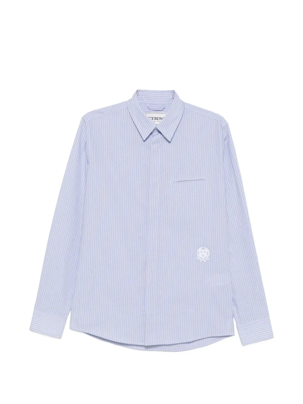 Iceberg vertical-stripe logo-embroidered shirt - Blu