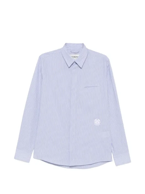 Iceberg vertical-stripe logo-embroidered shirt