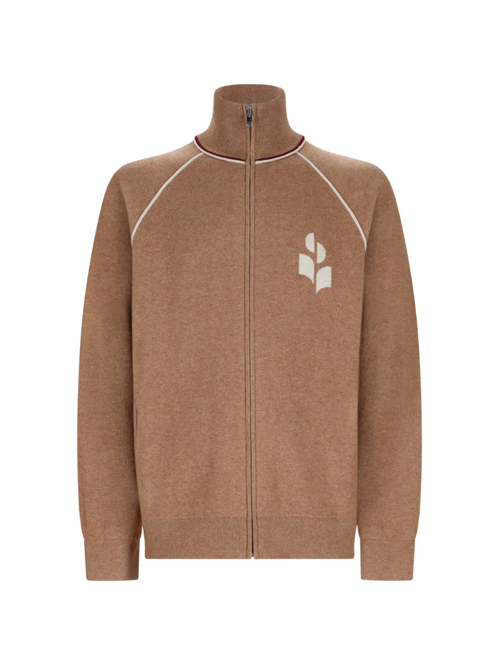 MARANT Sergio logo-embroidered zip-up cardigan - Brown