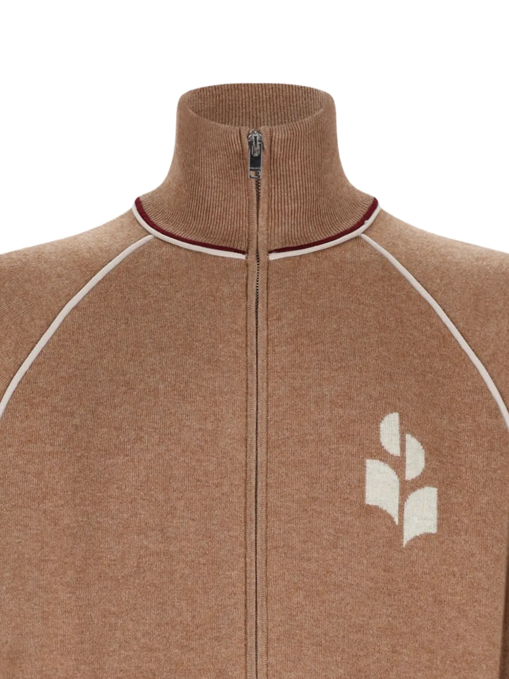 MARANT Sergio vest met geborduurd logo en rits Bruin