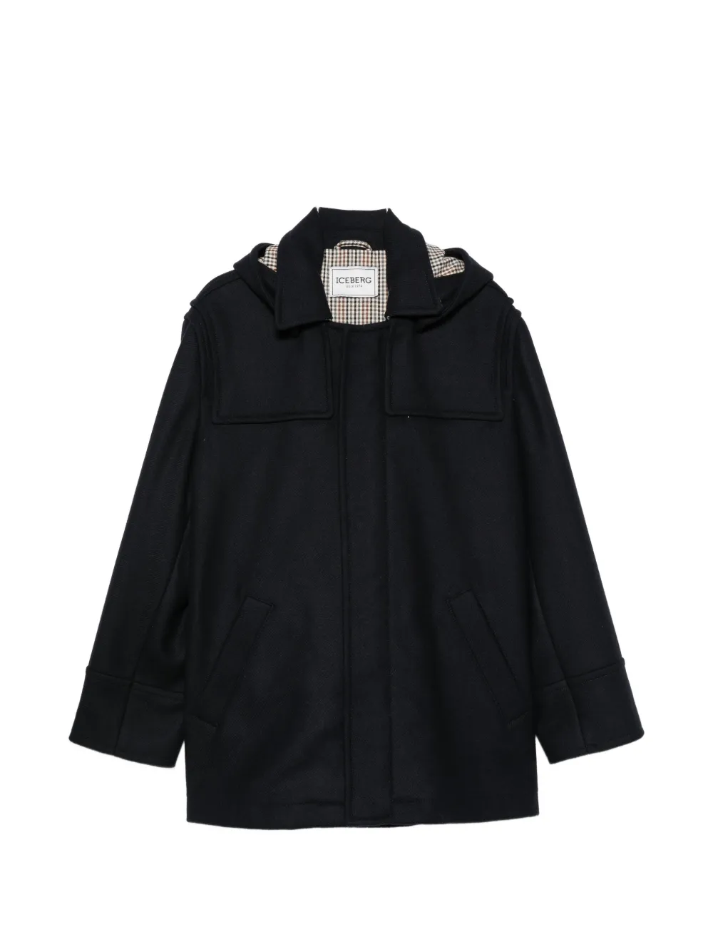 Iceberg hooded zip-up coat - Blu