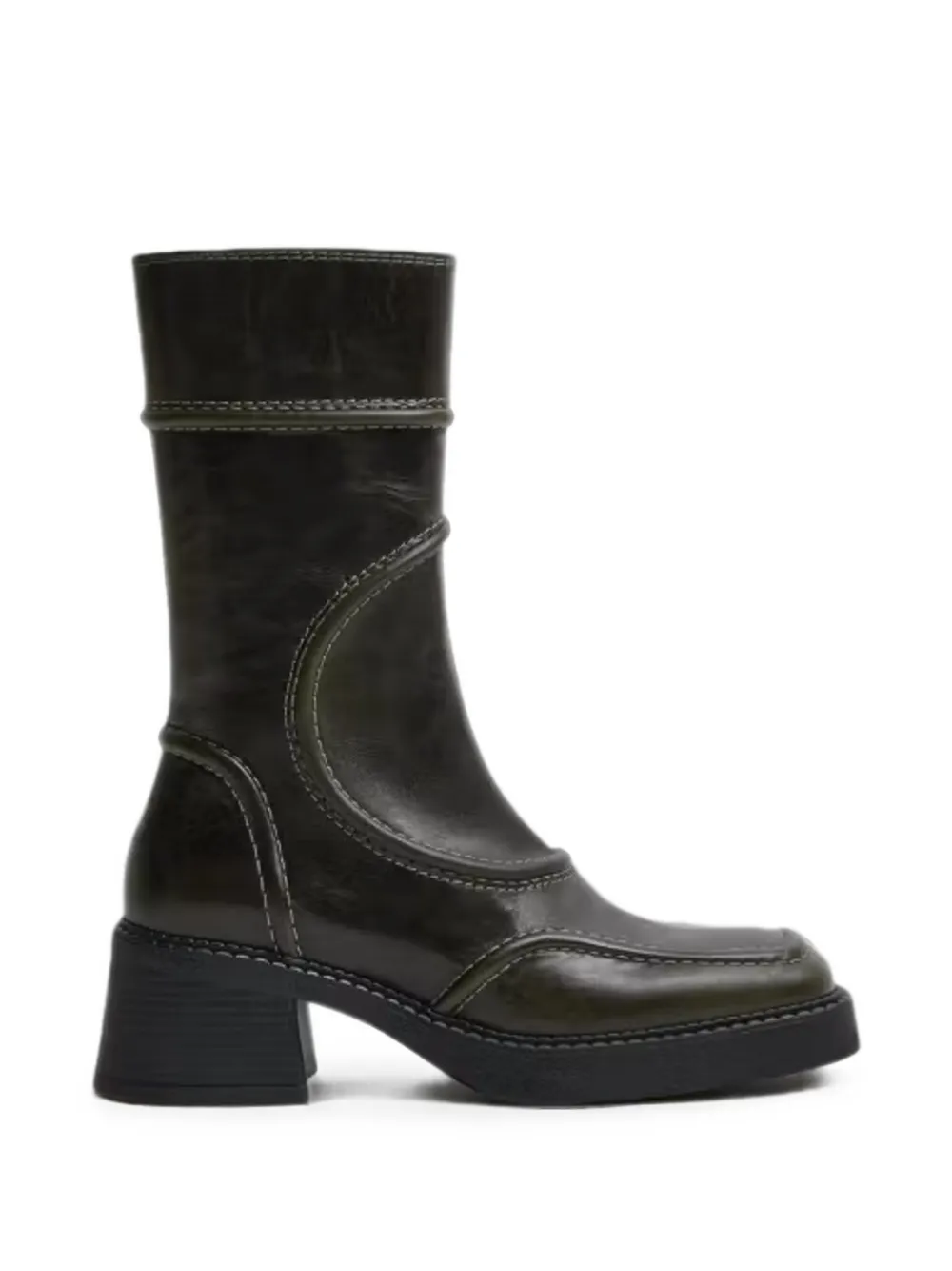 Miista Malene contrast-stitched boots Groen