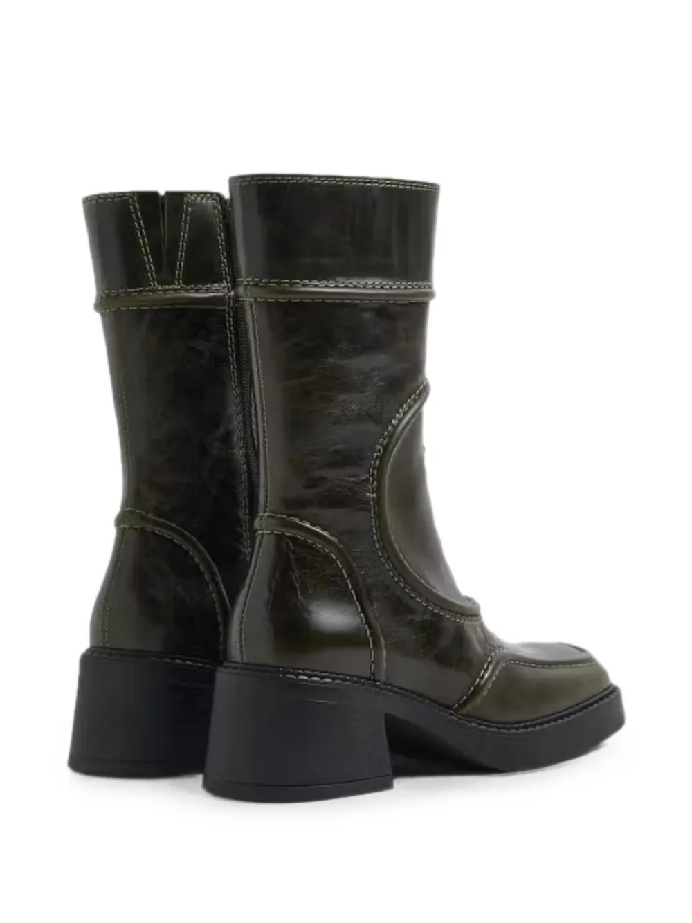 Miista Malene contrast-stitched boots Groen