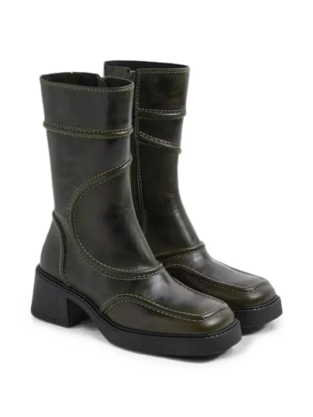 Miista Malene contrast-stitched boots Groen
