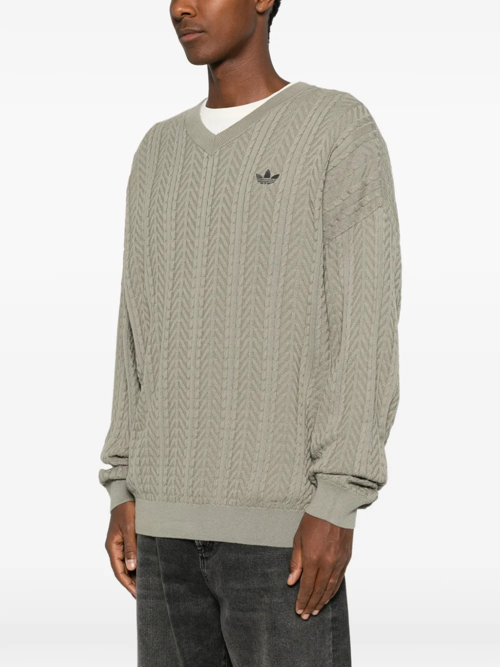 adidas Kabelgebreide trui Beige