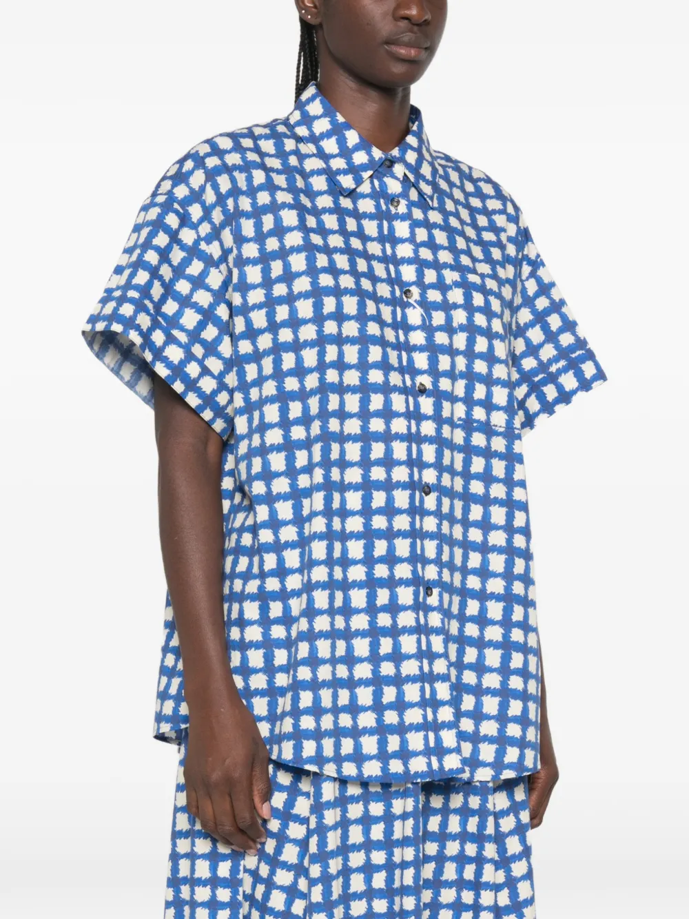 I BLUES Geruit blouse Blauw