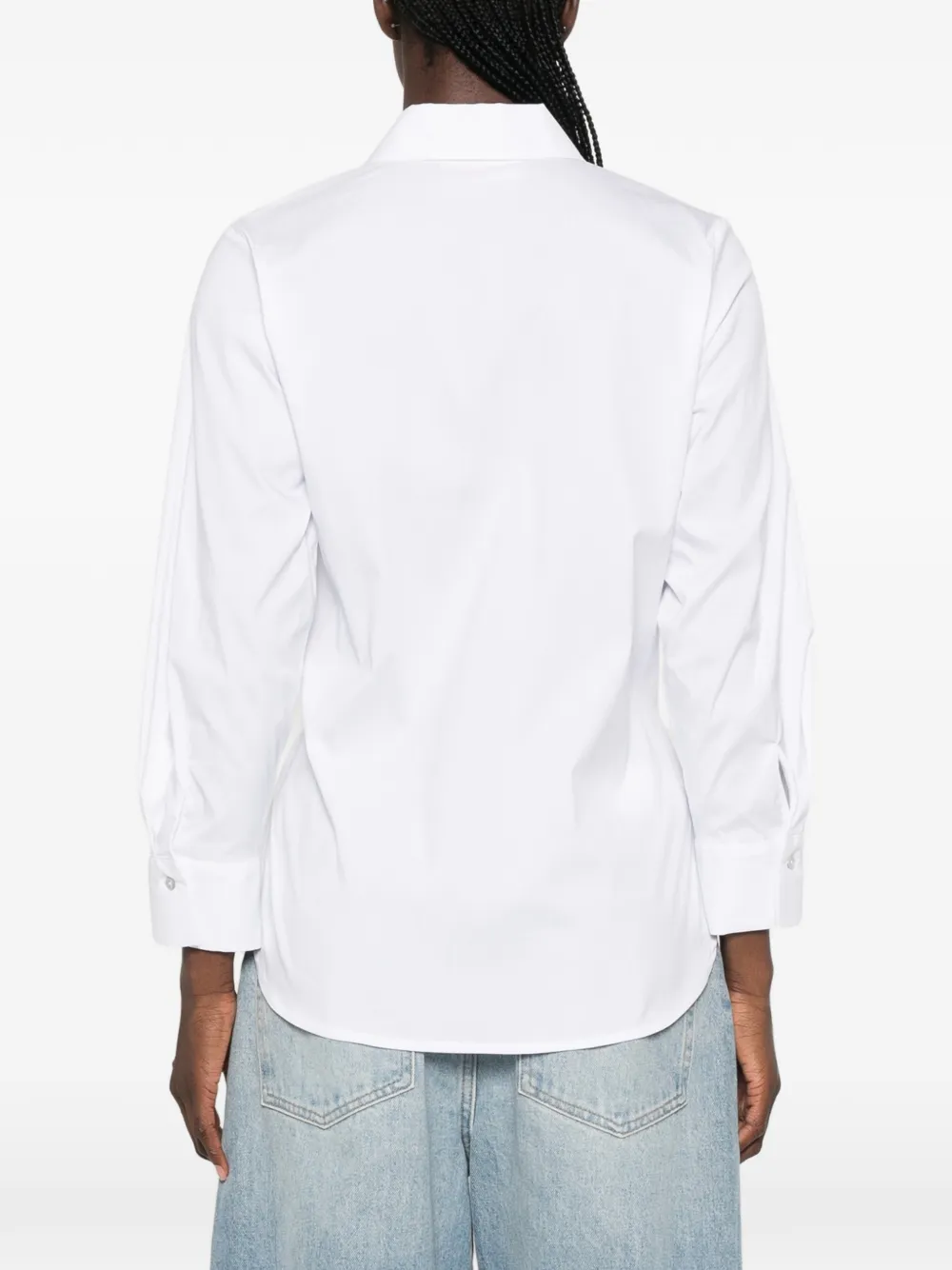 I BLUES Button-down blouse met gestrikte taille Wit