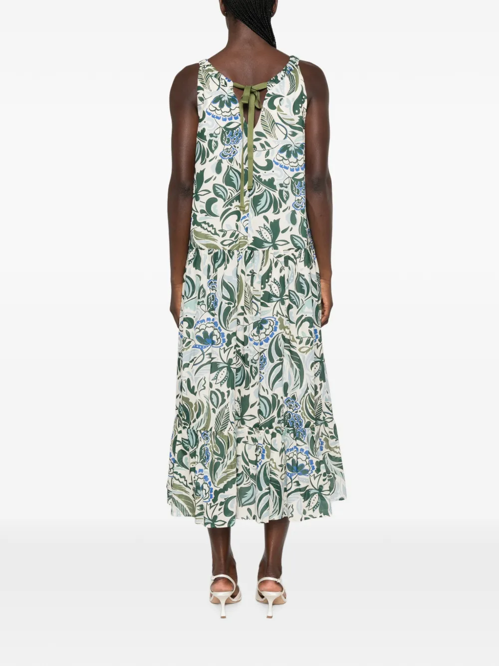 I BLUES Midi-jurk met bloemenprint Beige