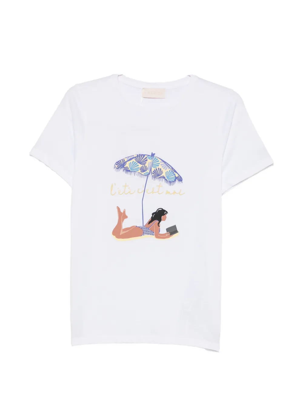 I BLUES crab-embroidered T-shirt - Bianco