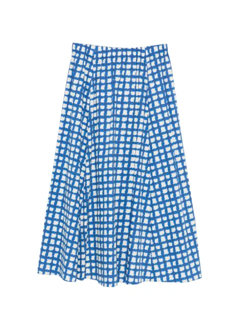 I BLUES check-print short-sleeve midi dress