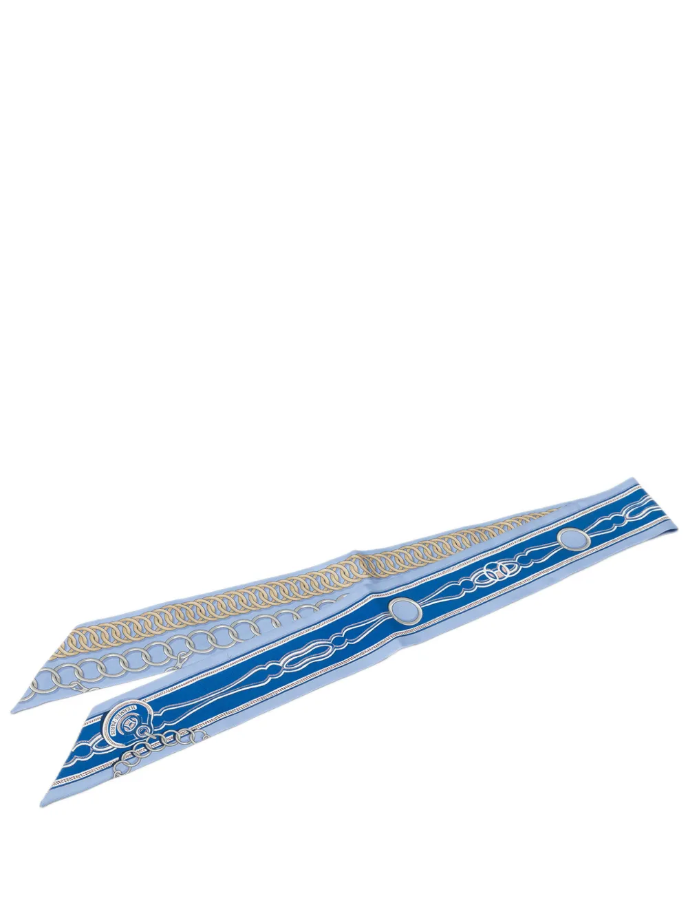 Hermès Pre-Owned 2000-2026 Maillons Silk Twilly Scarf scarves - Blau