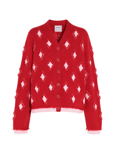 Barrie argyle-motif cashmere cardigan