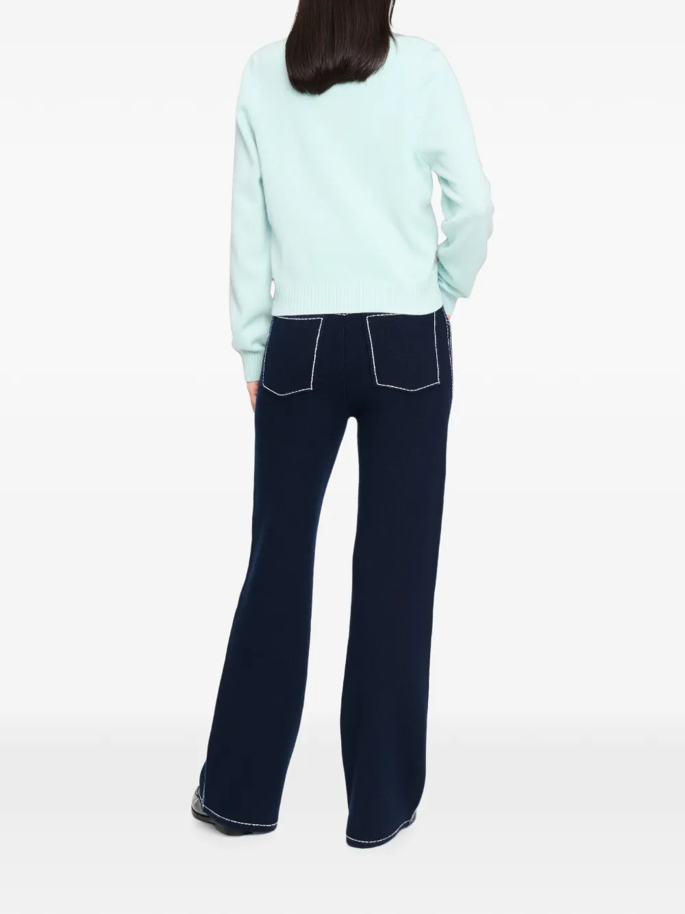 Barrie Kasjmier vest met distelpatroon Blauw