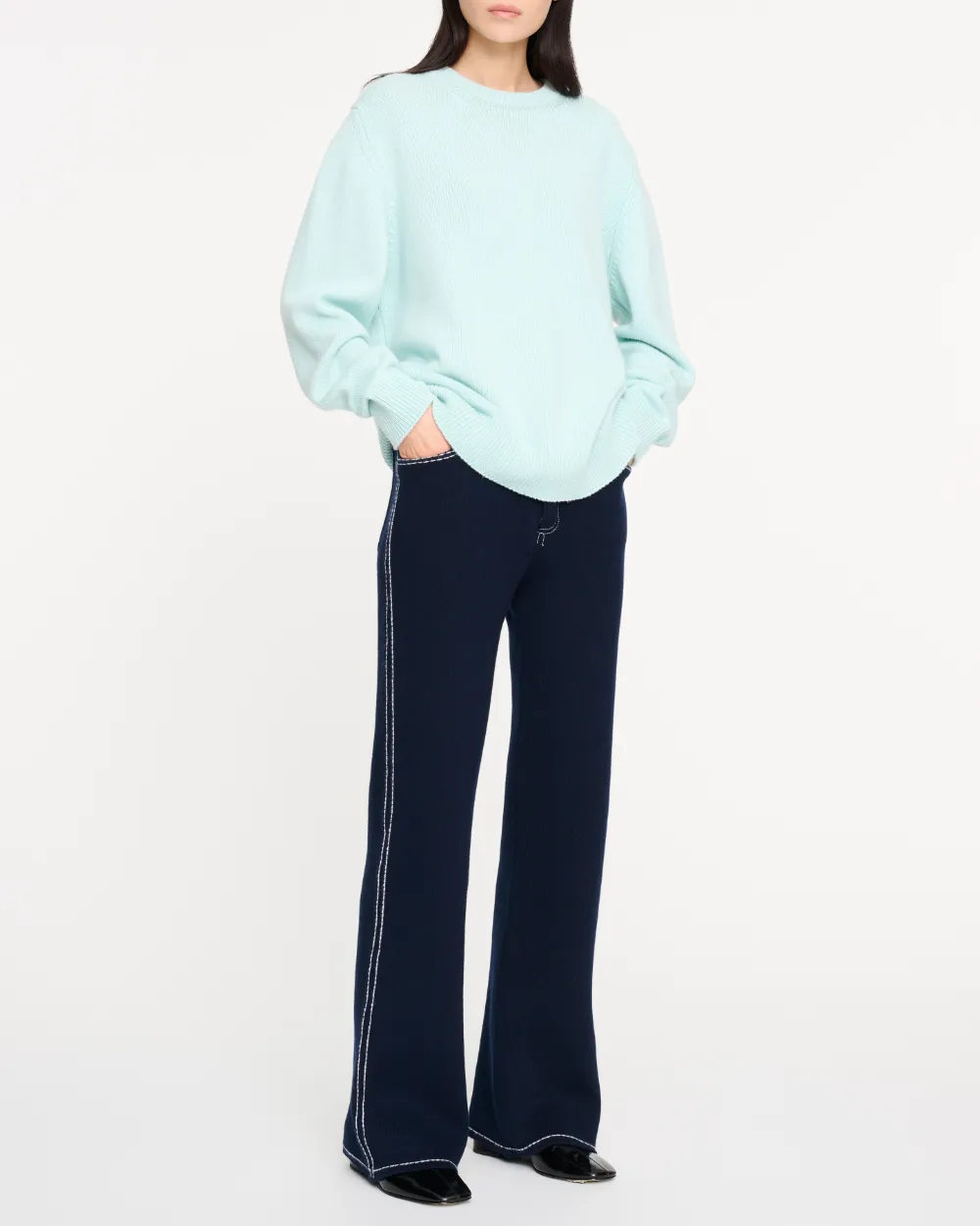 Barrie Kasjmier trui met distelpatroon Blauw