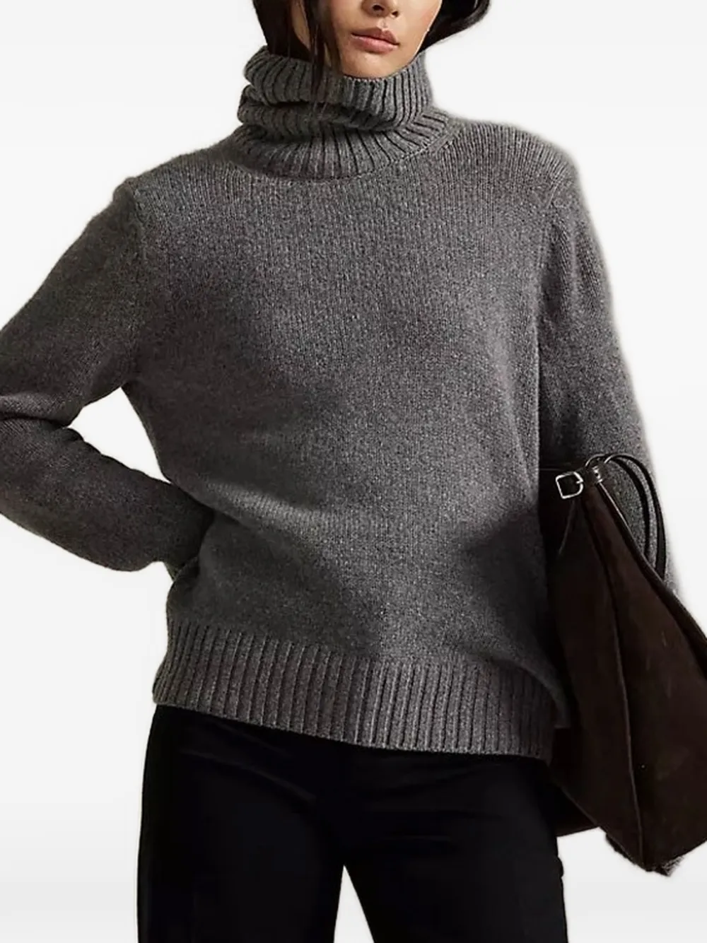 Polo Ralph Lauren roll-neck ribbed-trim sweater - Grigio
