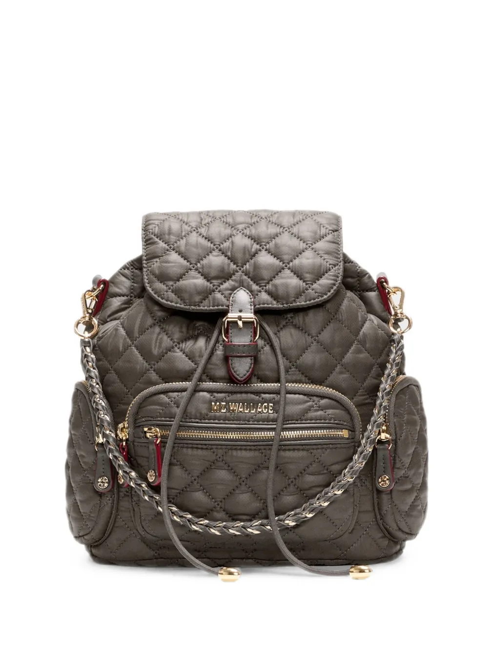Mz Wallace Mini Crosby Quilted Backpack In Brown