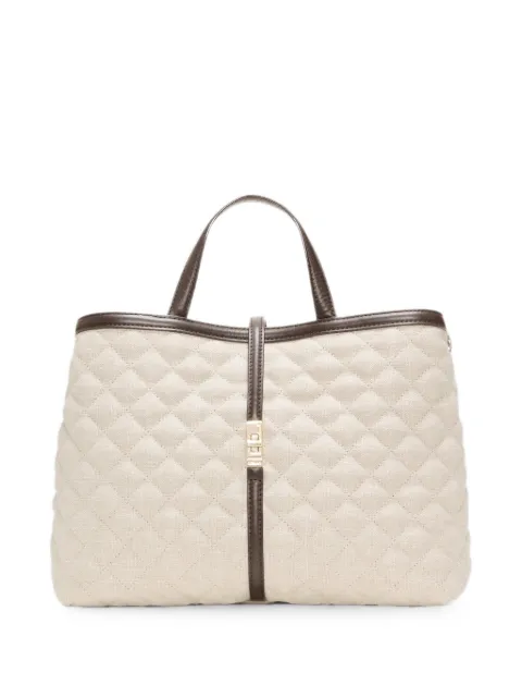Mz Wallace medium Astor quilted linen tote bag