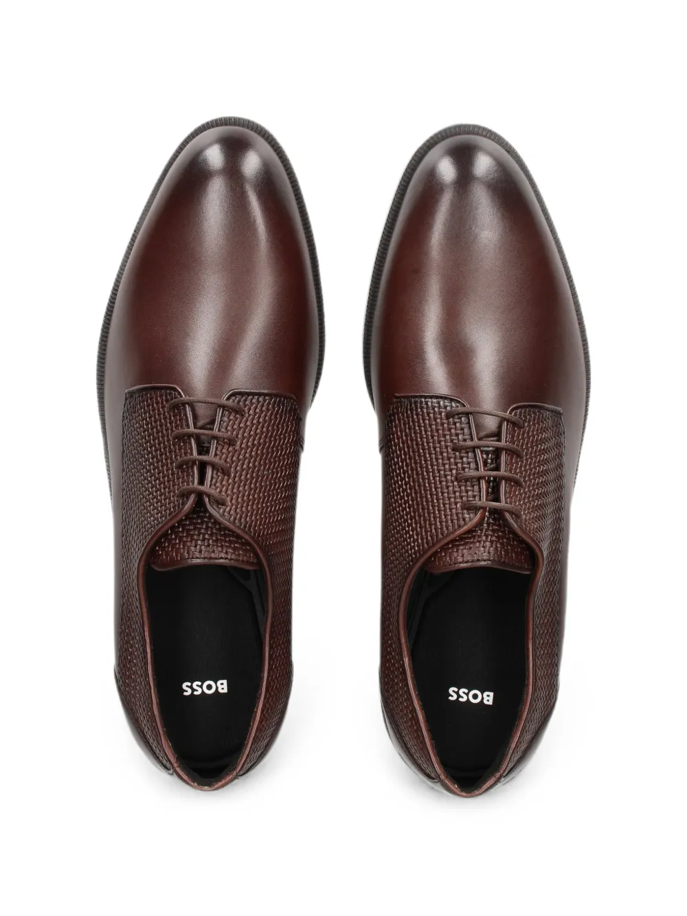 BOSS woven-panel leather shoes Bruin