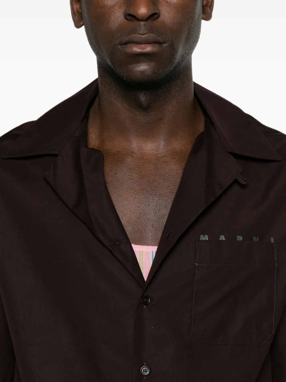 Marni logo-print short-sleeve shirt Bruin