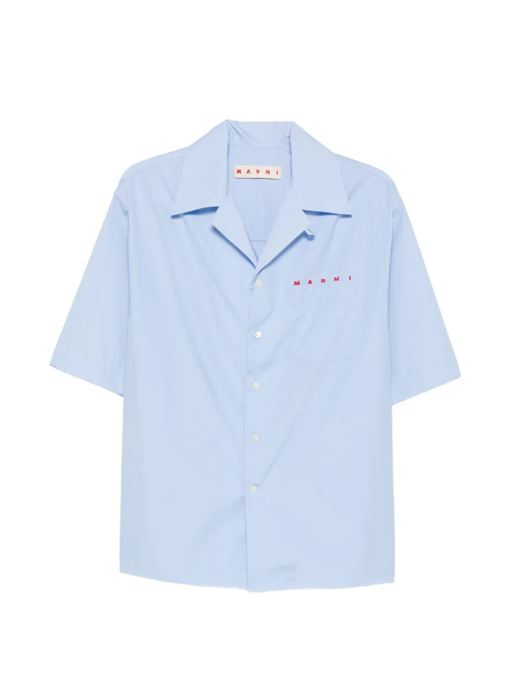 Marni Camicia a maniche corte con logo - Marrone