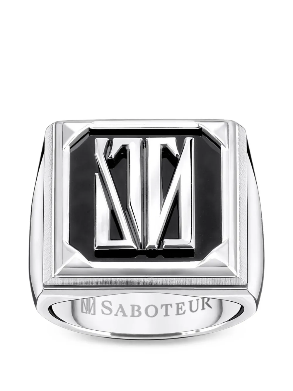 SABOTEUR Eckiger Elemental Siegelring - Silber